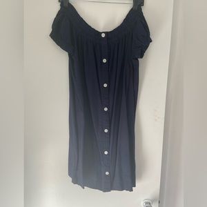Ann Taylor LOFT Beach Navy Off The Shoulder dress. NEW WITH TAGS. Size Medium
